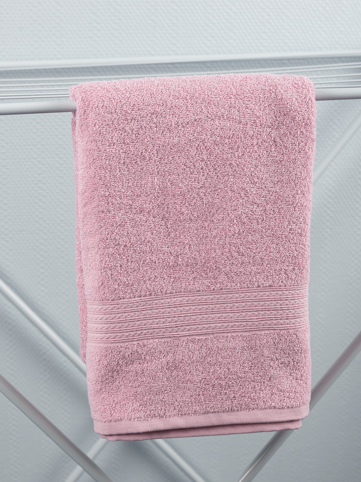 Полотенце махровое банное 70х130 см Розовый - фотография № 7