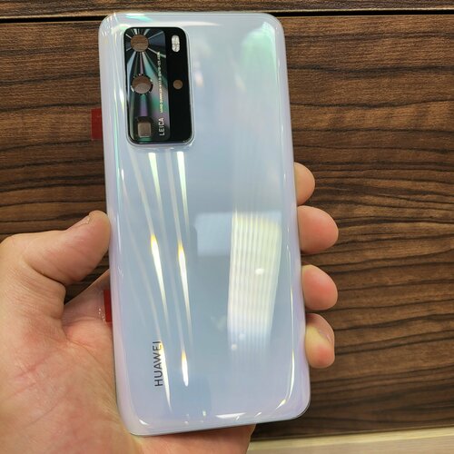 Крышка для Huawei P40 Pro - задняя стеклянная панель Хорошее качество (белого цвета)