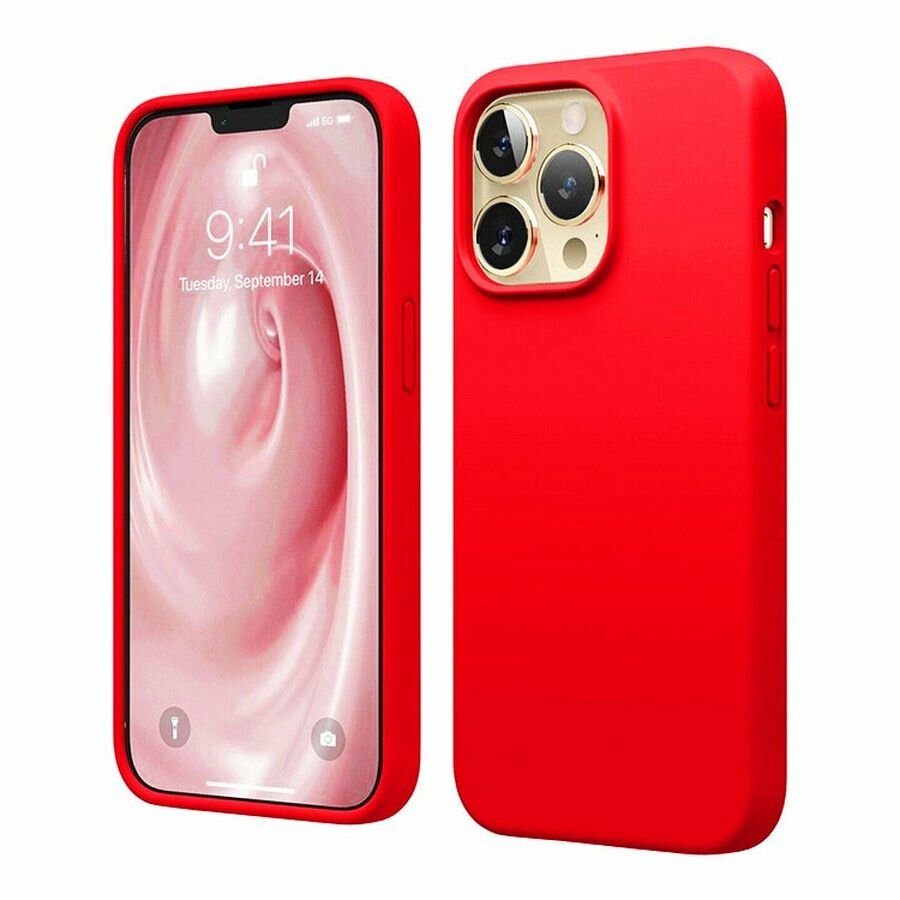 Силиконовая накладка (Silicone Case) для Apple iPhone 15 Pro (6.1) красный