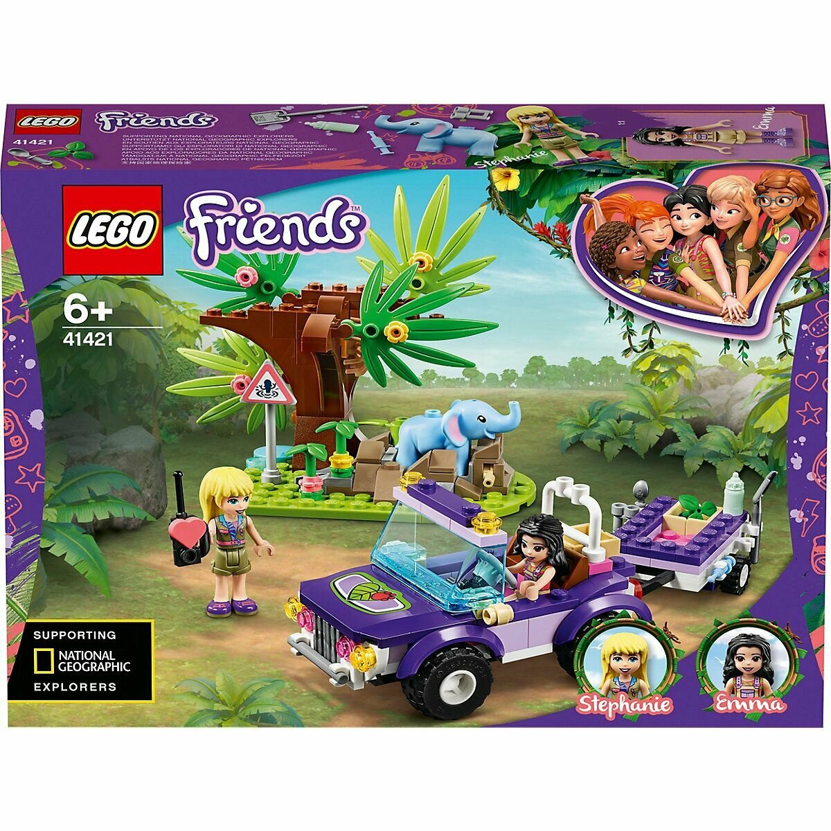 Конструктор LEGO Friends 41421 Джунгли: спасение слонёнка