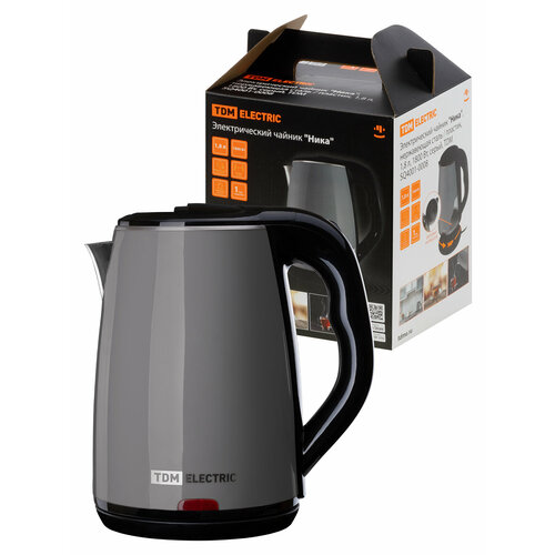 Электрический чайник Ника нержавеющая сталь пластик 18 л 1800 Вт серый TDM 166300₽