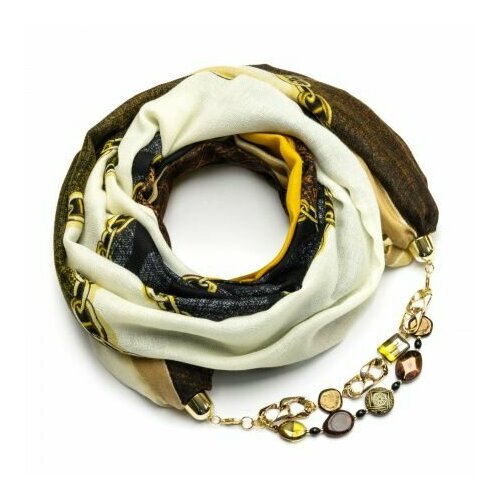 фото Шарф foxtrot,180х90 см, золотой, коричневый