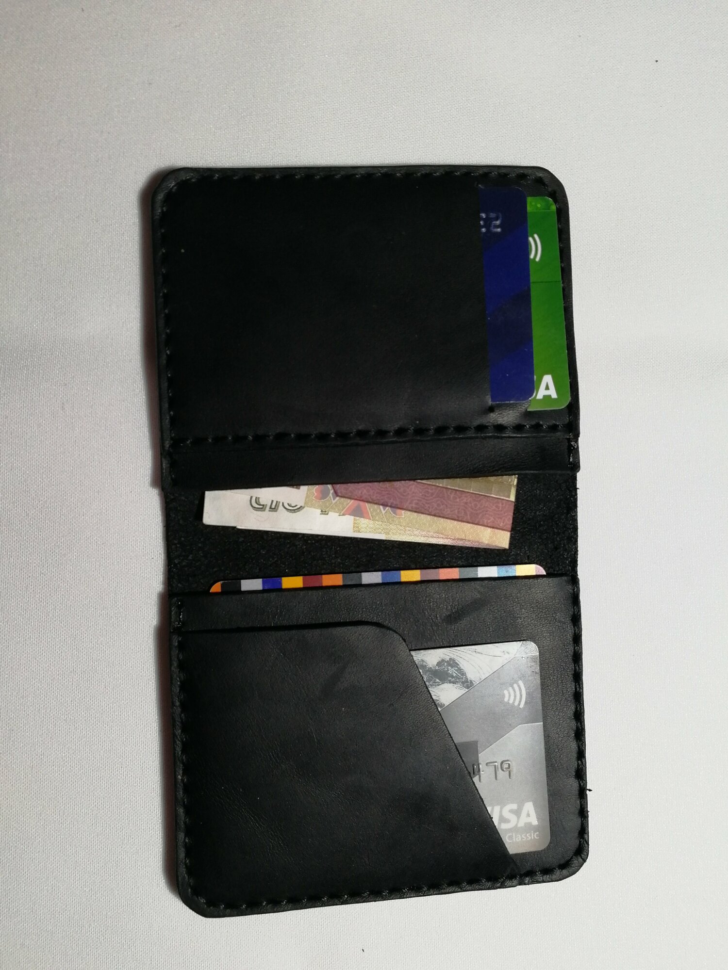 Бумажник , фактура матовая, черный