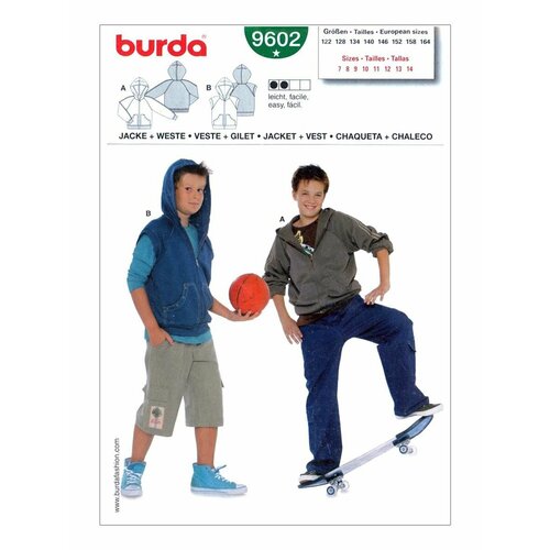 Выкройка Burda 9602 Куртка, жилет выкройка burda 5869 жилет куртка