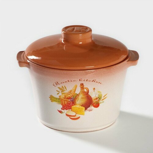 Кастрюля Rustic kitchen 500 мл с керамическими ручками и крышкой 926₽