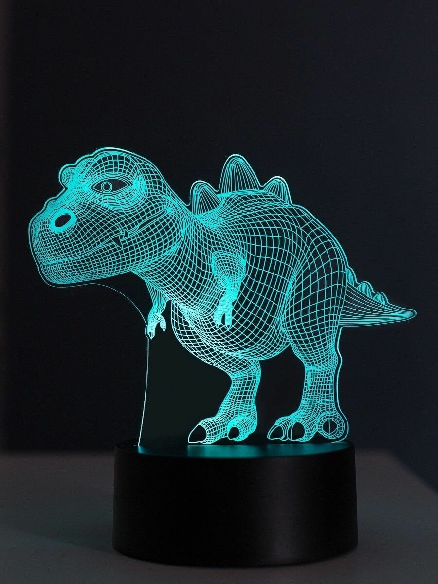 Светильник 3D Ночник светильник 3D USB.Светильник 3D Динозавр - фотография № 2