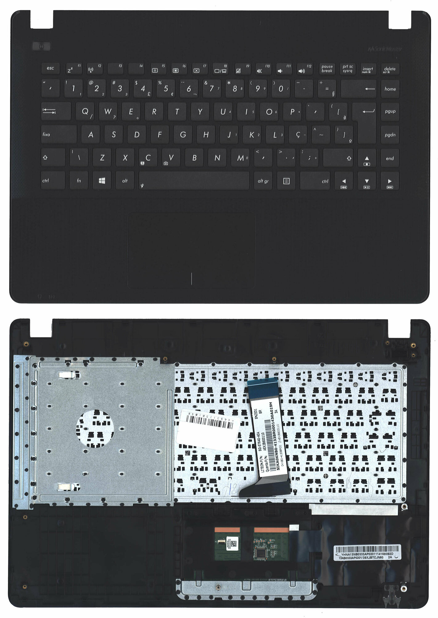 Клавиатура для ноутбука Asus X450L топкейс черный