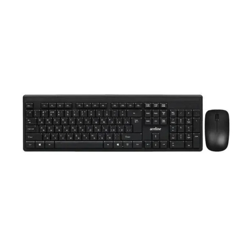 Клавиатура+мышь беспроводная Aceline, кнопок мыши - 3 шт, оптическая светодиодная, USB, чёрный