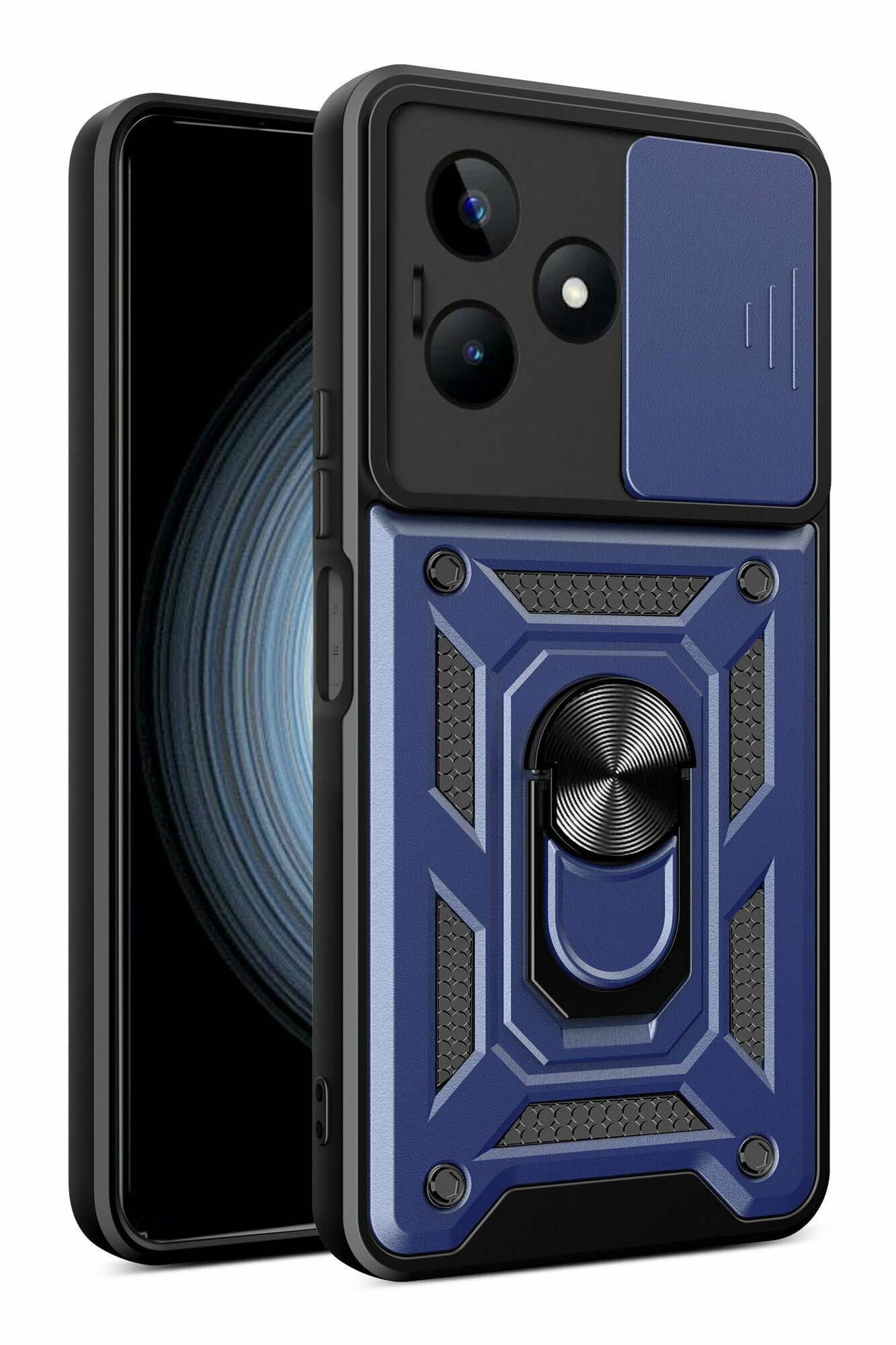 Чехол противоударный для Realme C51 и Realme C53 и Realme Note 50 / Реалми С51 и Реалми С53 и Реалми Нот 50 с защитой камеры armors (Темно-синий)