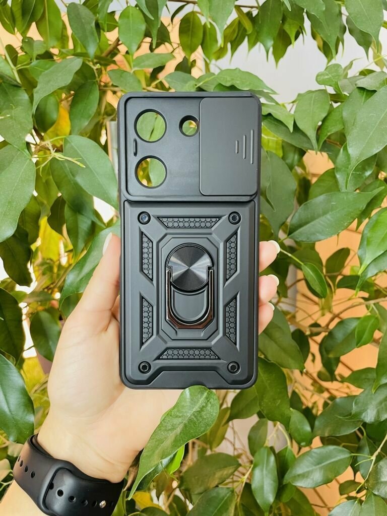Чехол противоударный для Tecno Camon 20 и 20 Pro 4G / Техно Камон 20 и 20 Про 4G с защитой камеры armors (Черный) — фото 1
