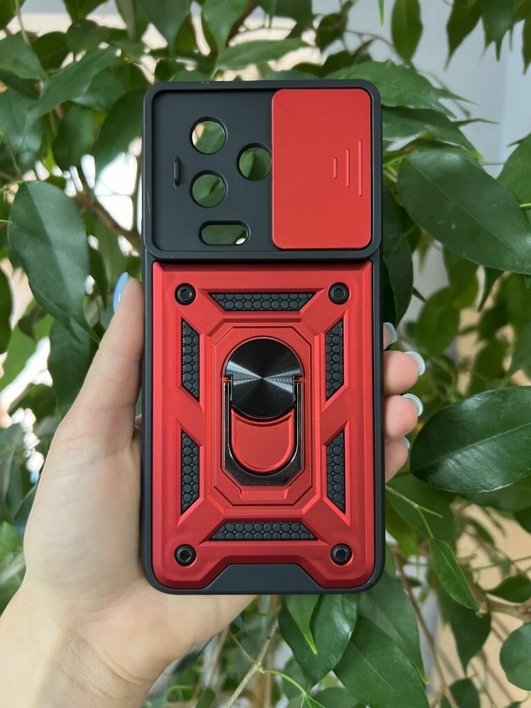 Чехол противоударный для Infinix Note 12 Pro 4G и Note 12 2023 с защитой камеры armors (Красный)