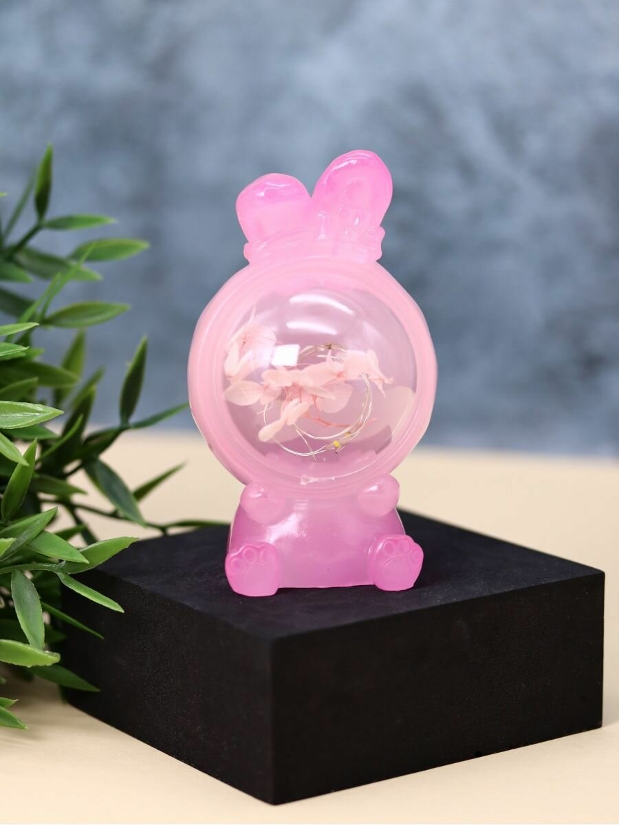 Ночник, светильник детский Flower rabbit pink - фотография № 6