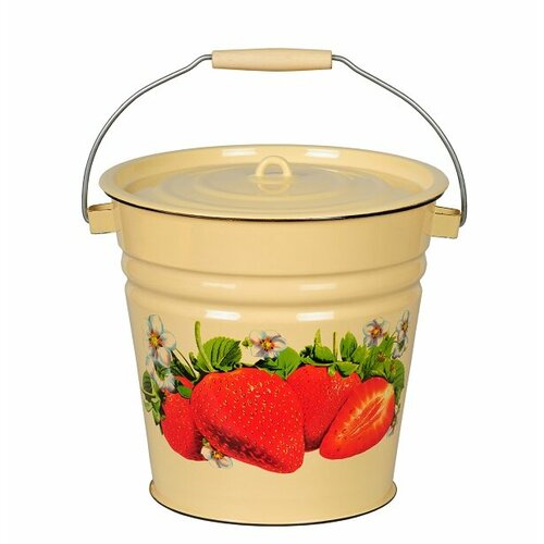 Ведро эмаль 12Л С крышкой крем клубника САД 1С28С череповец 2771₽