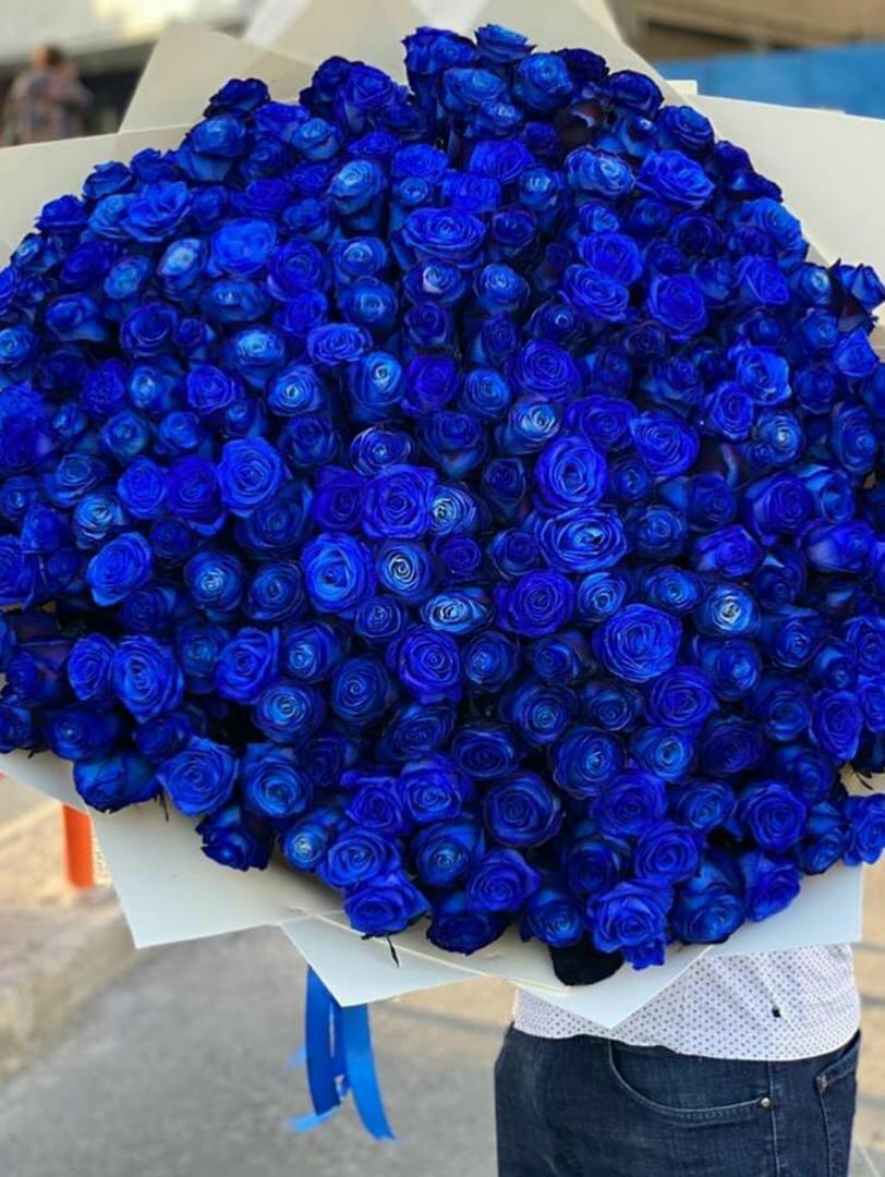 Букет цветов "Синие Розы" 101шт