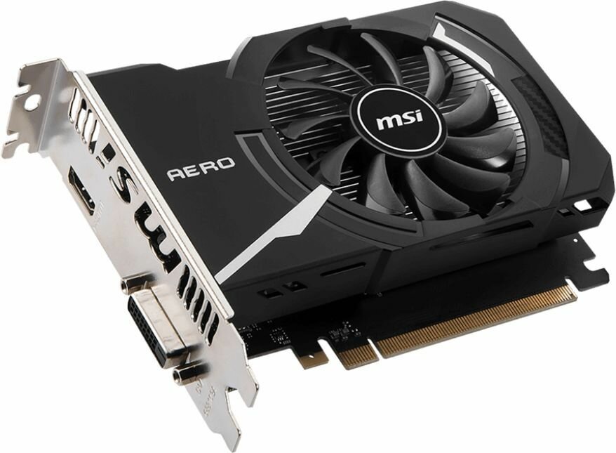 Видеокарта MSI NVIDIA GeForce GT 1030 GT 1030 AERO ITX 4GD4 OC 4ГБ Aero, DDR4, OC, Ret