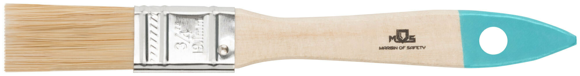 Кисть флейцевая, натур. cветлая щетина, деревянная ручка 3/4" (19 мм) 00702М