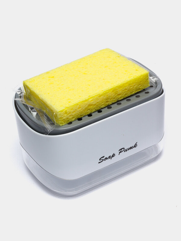 Диспенсер для мыла механический SOAP PUMP AND SPONGE CADDY, 450 мл, 1 шт