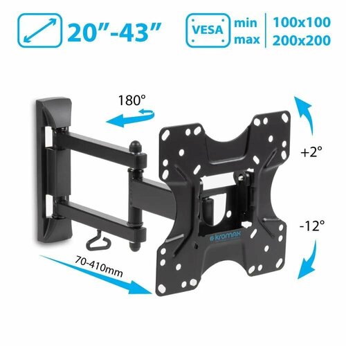 кронштейн на стену kromax optima 102 черный Кронштейн на стену Kromax OPTIMA-214, черный