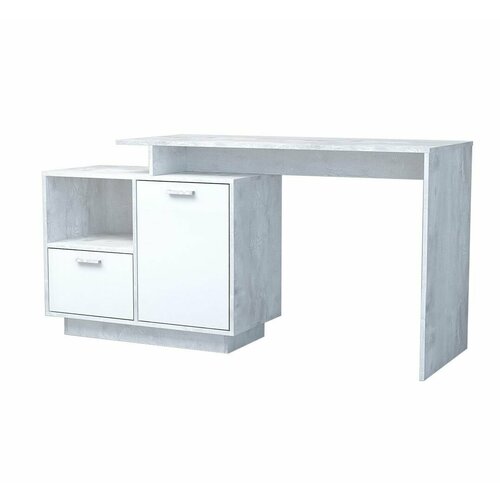 Стол письменный Эго Ст-2 бетон светлыйбелый глянец цоколь 10854₽