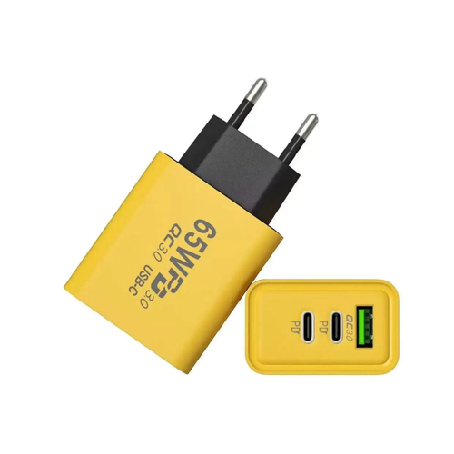 Быстрая зарядка для двух устройств Type-C и USB сетевое зарядное устройство canyon h 65 cnd cha65w01