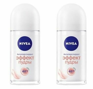 Nivea Дезодорант роликовый женский Эффект пудры,50 мл,2 шт