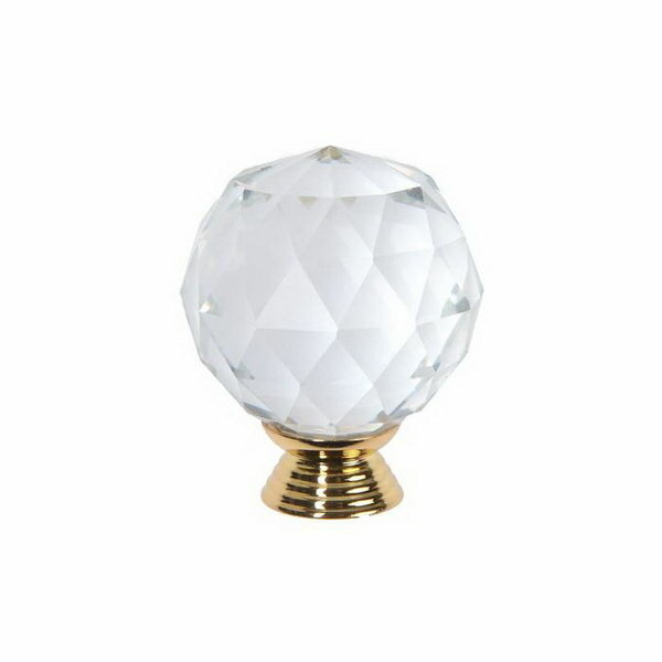 фото Ручка кнопка "Алмаз", стеклянная, d=40 мм