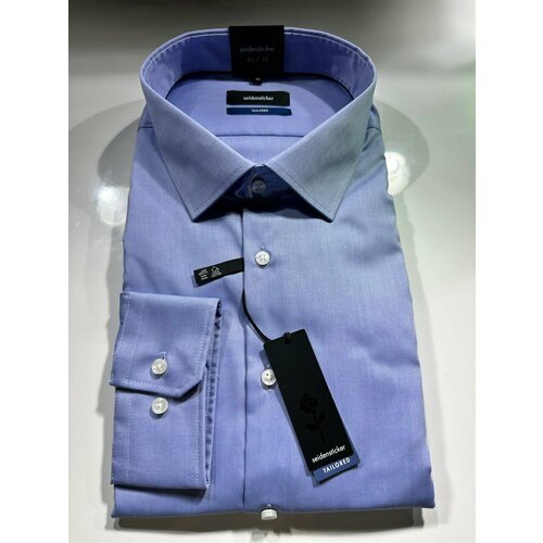 Рубашка Seidensticker, размер 46 ворот ,размер XXL, голубой