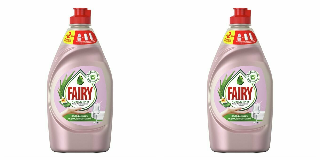 Средство для мытья посуды Fairy Нежные руки Розовый Жасмин и Алоэ Вера 450мл Procter & Gamble - фото №1
