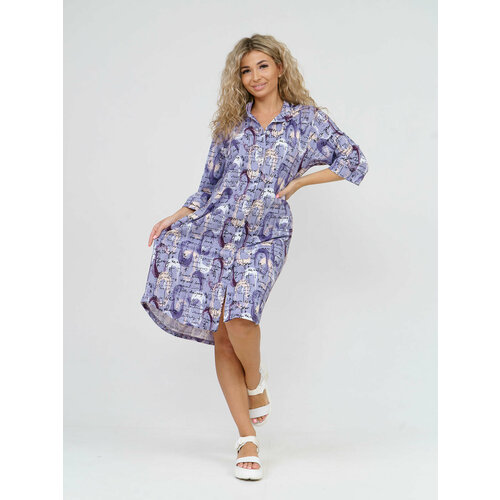Платье NSD-STYLE, размер 56, фиолетовый костюм nsd style размер 56 фиолетовый