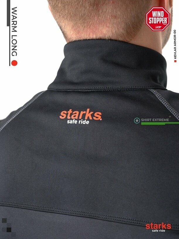 Starks Warm Long Shirt Extreme термокофта черная — фото 12