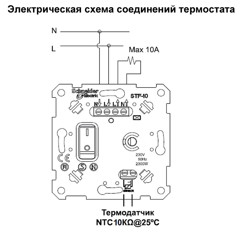 Glossa GSL001138 Термостат электронный для теплых полов +5…+50°С (10 А, 220 В, в сборе, скрытая установка, баклажан) Упаковка (2 шт.) Schneider Electric - фото №2