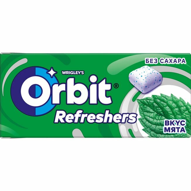 Жевательная резинка Orbit Refreshers мята, без сахара 16 г - фотография № 8
