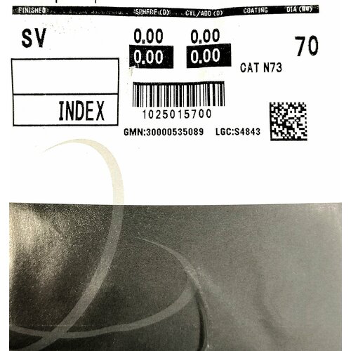 Линза Synchrony RX Single Vision AS 1.50 uncoated