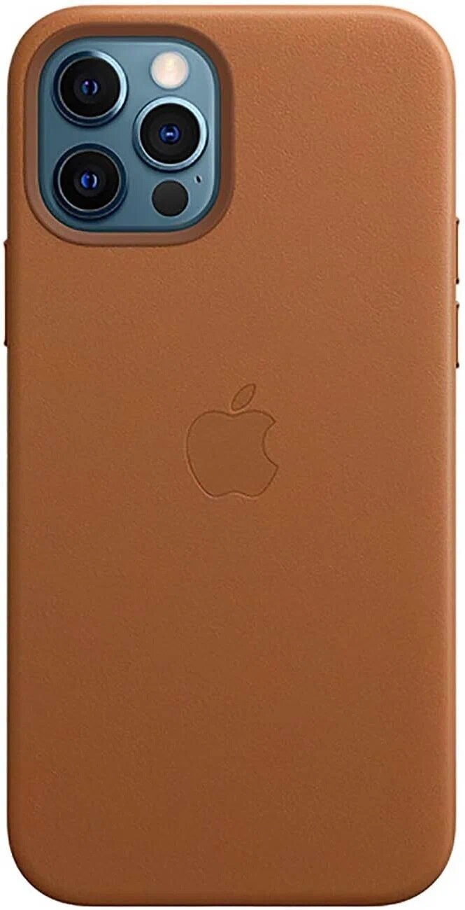 Кожаный чехол Leather Case для iPhone 12/12, светло-коричневый