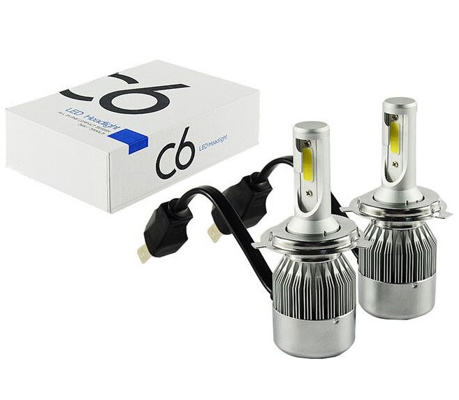 фото Светодиодные автомобильные лампы цоколь c6 h4, автолампы с6 н4, 2 шт