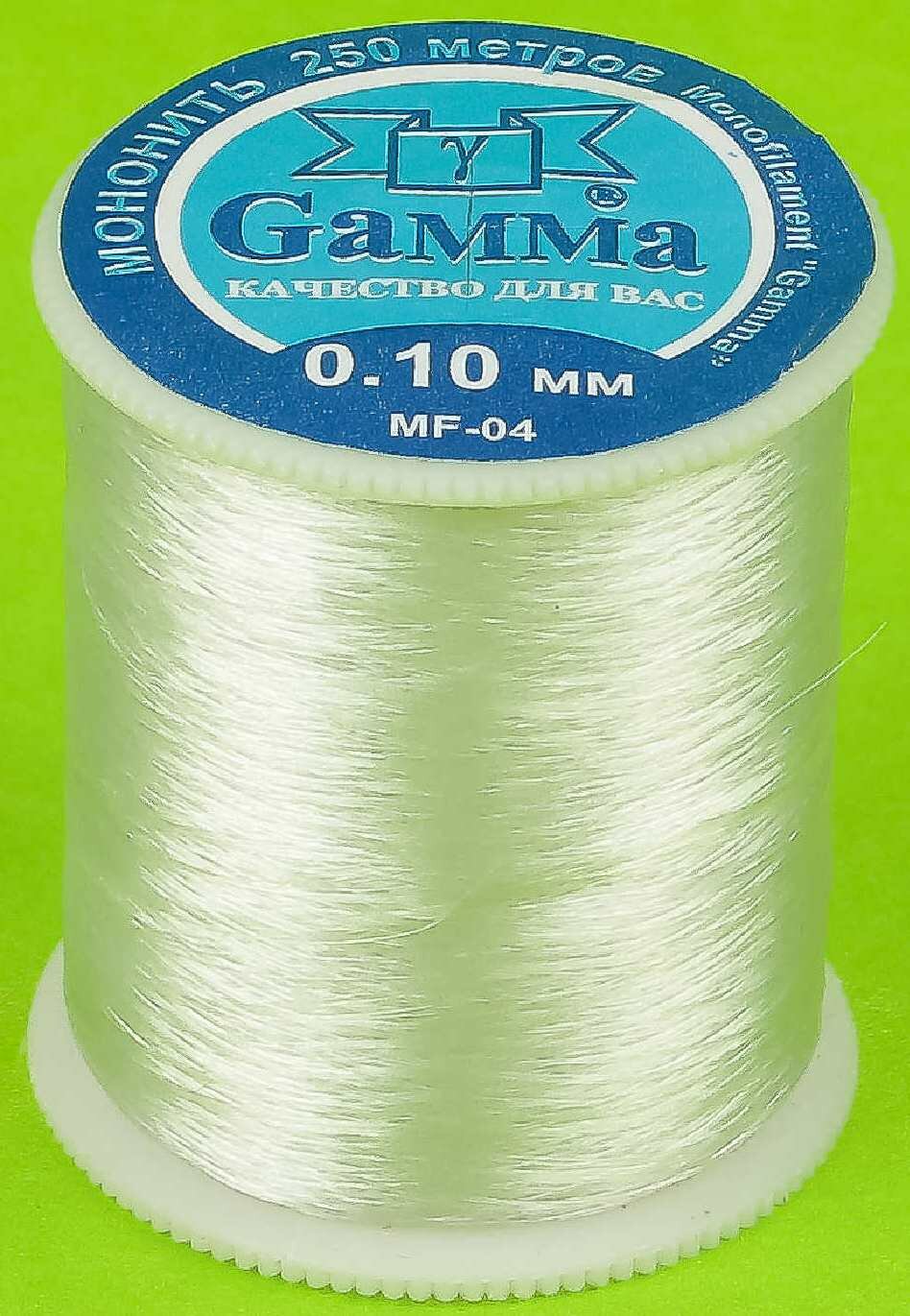 Нитки мононить Gamma, 0,10мм, 250м, белый, 1шт