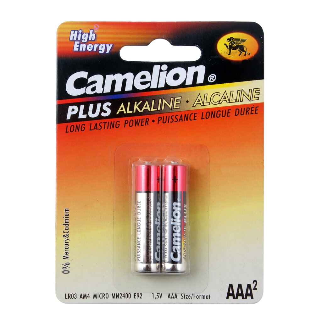 Батарейка AAA LR03 1.5V блистер (2шт.) Alkaline Plus CAMELION