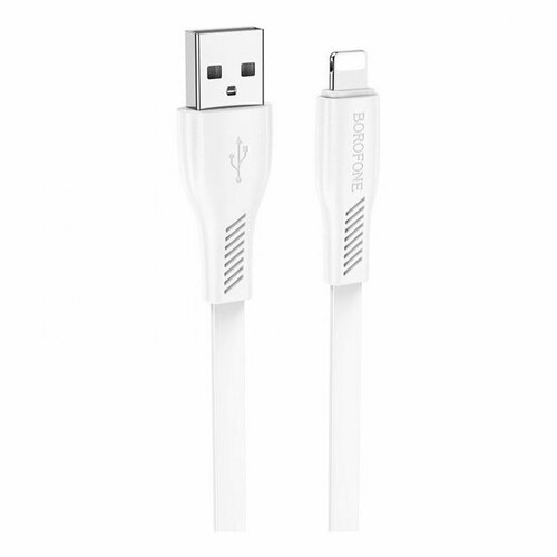 Дата-кабель Borofone BX85 USB-Lightning, 1 м, белый дата кабель usb 2 4a для lightning 8 pin borofone bx85 пвх 1м black