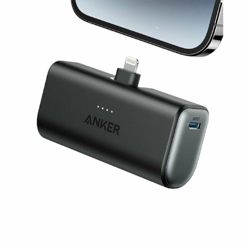 Внешний аккумулятор Anker 621 Built-in Lightning Connector 12W 5000mah складная вилка для быстрой зарядки - Black 5750₽