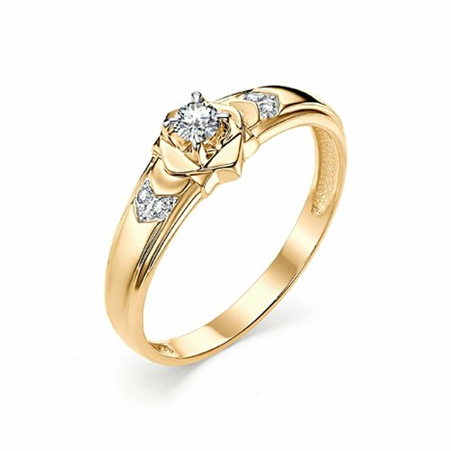 Кольцо АЙМИЛА, красное золото, 585 проба, бриллиант, размер 18, золотой кольцо аймила красное золото 585 проба бриллиант размер 19 золотой