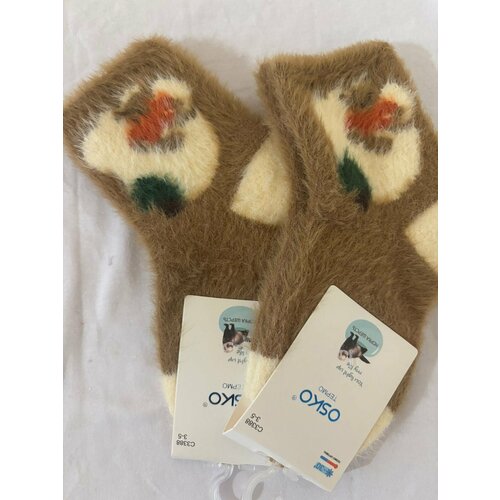 Носки OSKO Детские термо носки, размер 3-5, коричневый