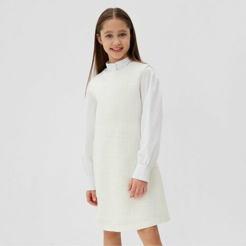 фото Платье для девочки minaku: partydress, цвет белый, рост 128 см