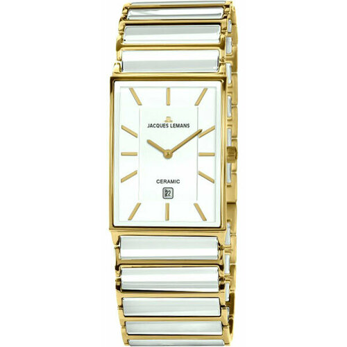 фото Наручные часы jacques lemans high tech ceramic 1-1593f, белый, золотой
