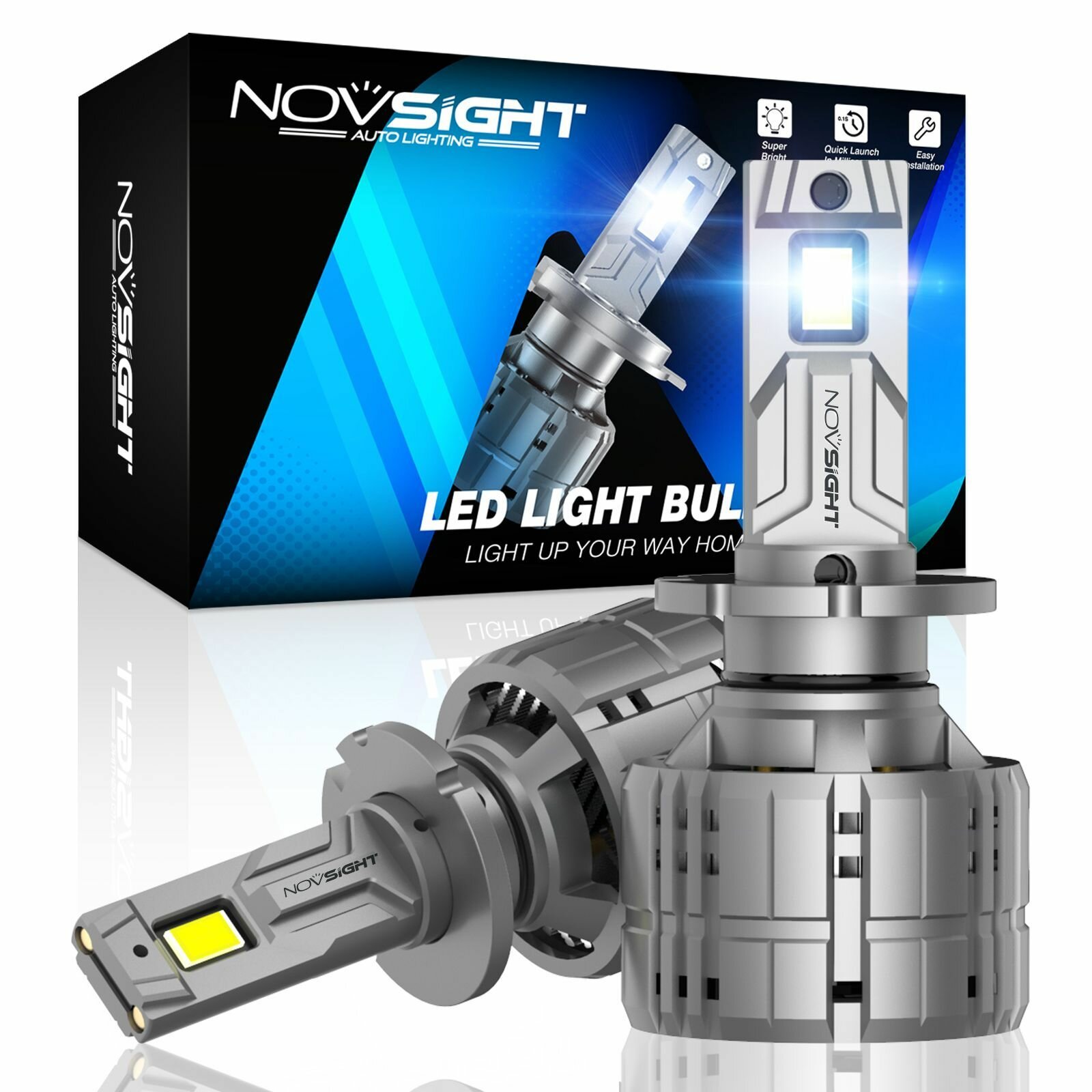 Светодиодная лампа Novsight N60 цоколь D1 D2 D3 D4 200Вт 2шт 6500K 40000Лм белый свет LED автомобильная