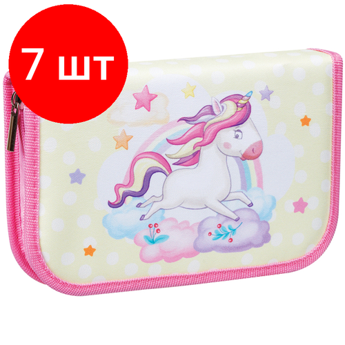 Комплект 7 шт Пенал 1 отделение 210130 Мульти-Пульти Unicorn две откидные секции ткань 3525₽