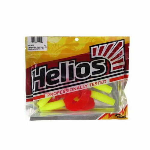 твистер мягкая приманка helios credo double tail acid lemon Твистер Credo Double Tail Acid lemon & Red, 9 см, 5 шт.