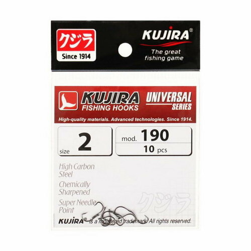 фото Крючки universal 190, цвет bn, № 2, 10 шт. kujira