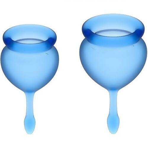 Satisfyer Чаша менструальная Feel Good темно-голубая, набор 2 шт