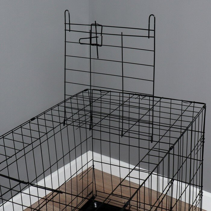 Пижон Клетка с люком для собак, 130 х 60 х 70 см, чёрная - фотография № 4