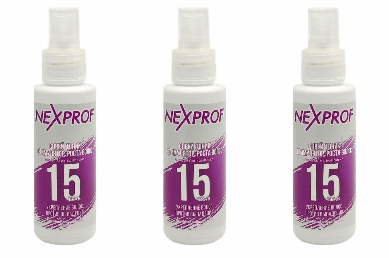 Nexxt Тоник-спрей стимулятор роста волос 15 трав, 100 мл, 3 шт